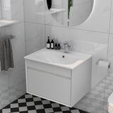 Imex Wall Mounted Vanity Unit White Imex Alma Wall Mounted Single Drawer 600mm Vanity Unit with Basin