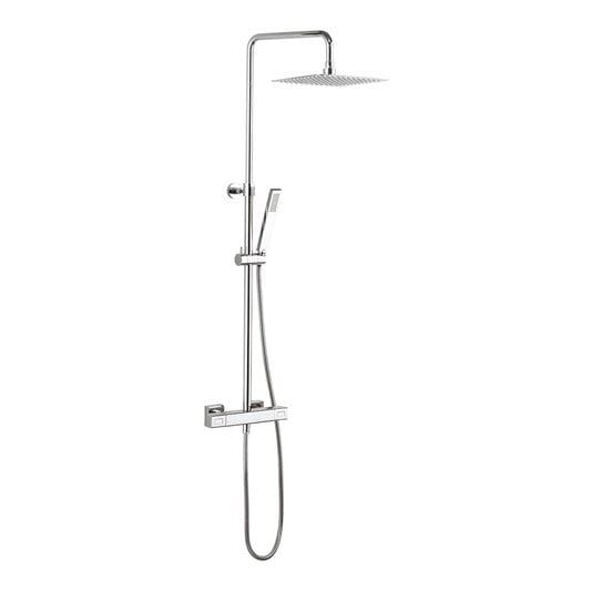 Crosswater Exposed Shower Set Crosswater Atoll Square Exposed Thermostatic Shower Set in Chrome