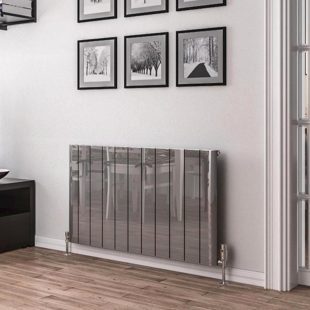 Eastbrook Panel Radiator 600 x 1040 / Dual Fuel Eastbrook Peretti Straight Horizontal Aluminum Radiator in Polished Aluminum