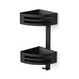 HiB Basket Black HiB Two Tier Corner Shower Basket with Removable Trays