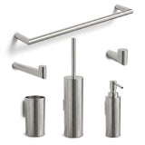 Clearwater Accessory Set Brushed Metallic Clearwater Mio Comprehensive Bathroom Accessories Pack
