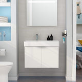 Imex Wall Mounted Vanity Unit Matt White Imex Blade Wall Mounted 800mm Double Door Vanity Unit with Basin