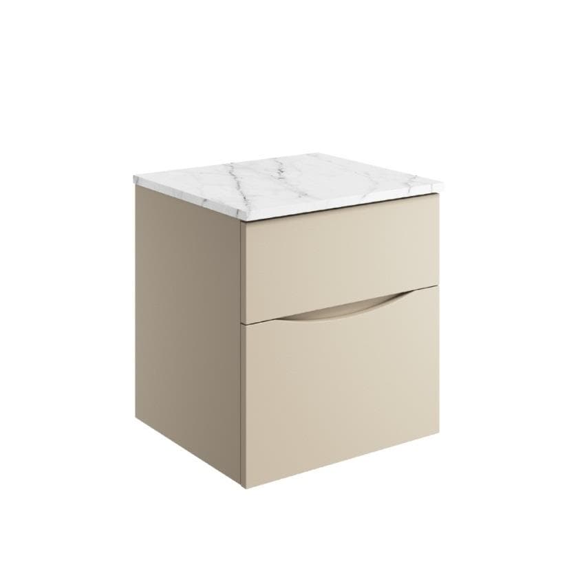 Crosswater Wall Mounted Vanity Unit Crosswater Glide II Wall Mounted Two Drawer Vanity Unit with Worktop