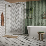 Crosswater Quadrant Shower Enclosure 1200 x 900 / Brushed Nickel Crosswater Asura 8mm Quadrant Sliding Shower Door
