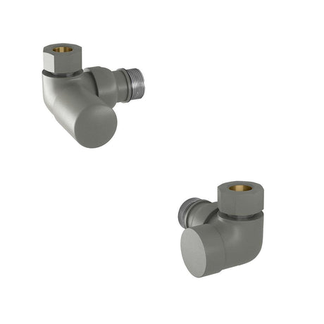 Tissino Radiator Valve Lusso Grey Tissino Corner Manual Radiator Valves (Pair)