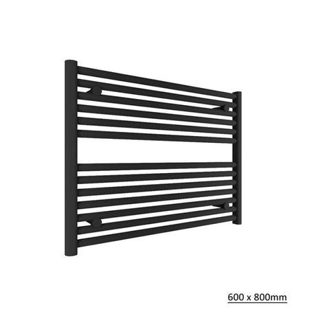 Tissino Ladder Rails 600 x 800 / Central Heating Tissino Hugo2 Designer Towel Radiator in Matt Black
