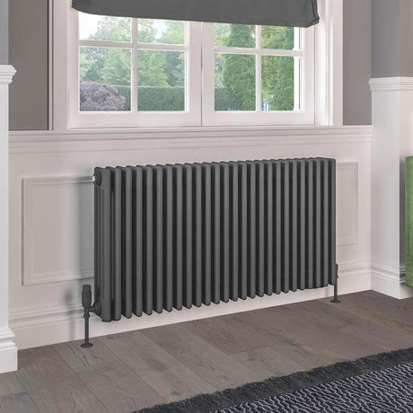 Eastbrook 600 x 1190 / Electric Only Eastbrook Rivassa Traditional 4 Column Radiator in Matt Anthracite