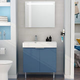Imex Floor Standing Vanity Unit Matt Blue Imex Blade Floor Standing  800mm Double Door Vanity Unit with Basin