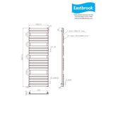 Eastbrook Designer Towel Rail Eastbrook Staverton Tube on Tube Straight Vertical Heated Towel Rail in Chrome