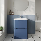 Aquarius Bathrooms Floor Standing Vanity Unit Aquarius Seren 600mm Floor Standing Two Drawer Vanity Unit with Basin