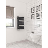 Eastbrook Designer Towel Rail 800 x 500 / Dual Fuel Eastbrook Helmsley Straight Vertical Designer Towel Rail in Matt Black
