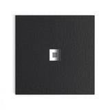 Aquarius Rectangle Shower Tray Aquarius Honiston Mineral Composite Slate Effect Shower Tray in Midnight Black