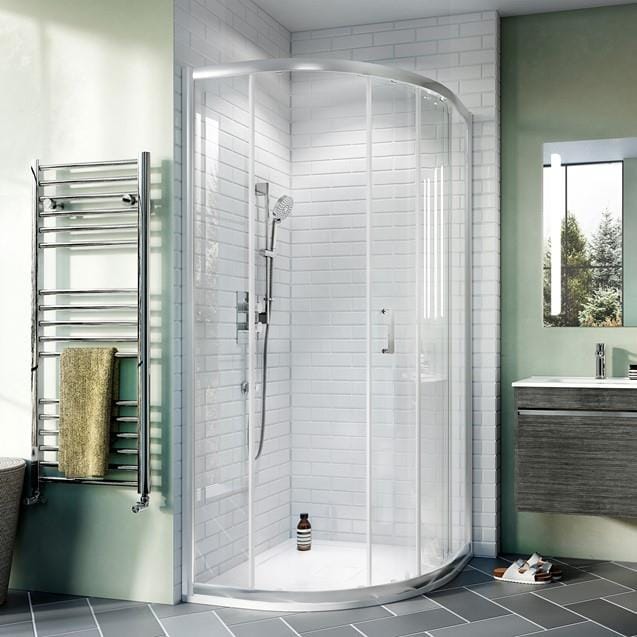 Crosswater Quadrant Shower Enclosure Crosswater Kai 6 Quadrant Single Door Shower Enclosure 900 x 900mm - Silver