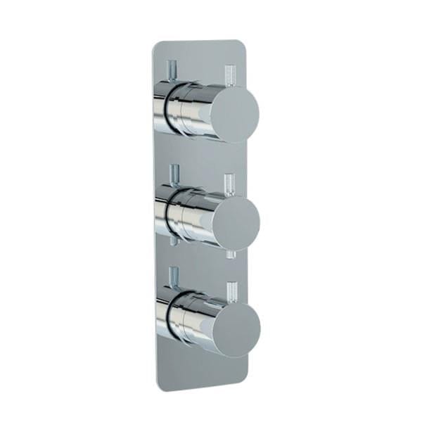 Imex Concealed Shower Valve Chrome Imex Ravine 2 Outlet, 3 Handle Concealed Thermostatic Shower Valve