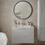 Heritage Wall Mounted Vanity Unit Heritage Lynton 800mm Wall Hung Vanity Unit with Basin, Waste and Handle Bundle