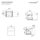 Crosswater Wall Mounted Vanity Unit Crosswater Glide II Wall Mounted Two Drawer Vanity Unit with Basin