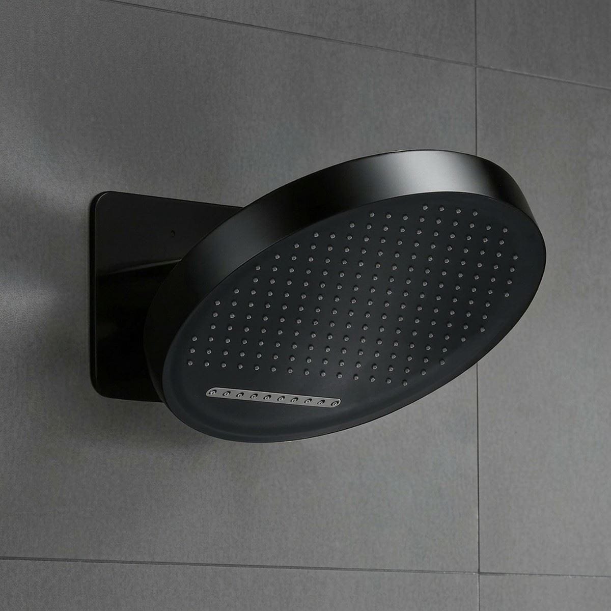TED Fixed Shower Head Matt Black TED Venn 370mm Fixed Shower Head with Blade Waterfall