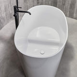 Roca Modern Freestanding Bath Roca Ohtake Oval Freestanding Stonex® Oval Japanese Bath with Click-Clack Waste