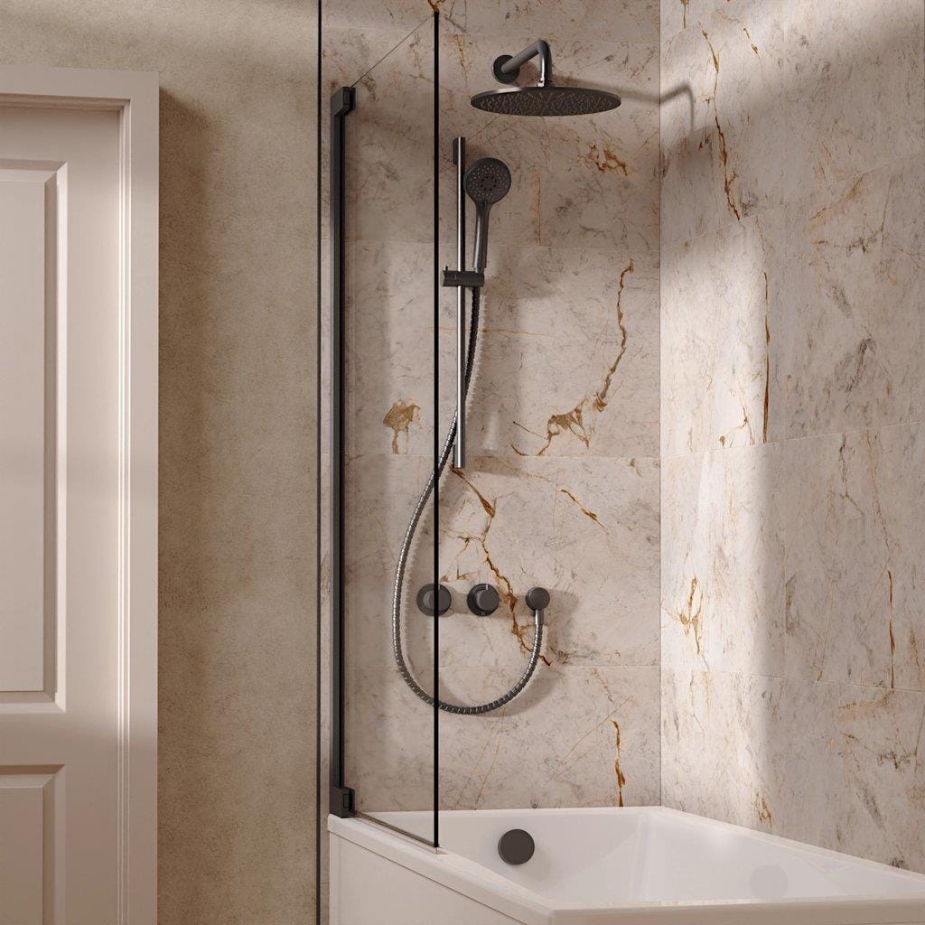 UK Bathroom Store Concealed Shower Set Crosswater Module Shower Set 7 - 3 Outlet with Riser Rail Kit, Overhead Shower and Overflow Bath Filler