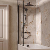 UK Bathroom Store Concealed Shower Set Crosswater Module Shower Set 7 - 3 Outlet with Riser Rail Kit, Overhead Shower and Overflow Bath Filler