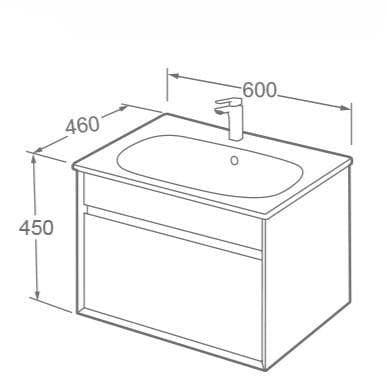 Imex Wall Mounted Vanity Unit Imex Alma Wall Mounted Single Drawer 600mm Vanity Unit with Basin