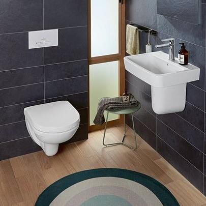 Villeroy & Boch Wall Hung Toilet Villeroy & Boch O.novo Compact Wall Hung Toilet with Soft Close Seat