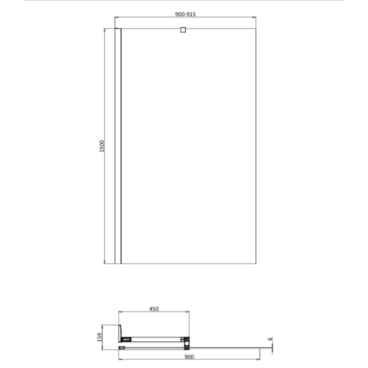 Crosswater Bath Screen Crosswater Clear 6 Fixed Bath Screen