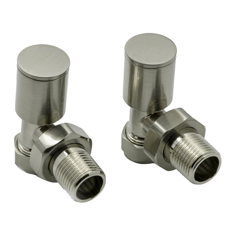 Reina Radiator Valve Brushed Reina Portland Angled Radiator Valves