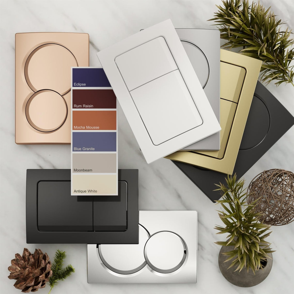 Geberit Flush Plate Geberit Alpha Flush Plate with Square Buttons