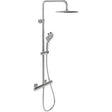 Villeroy & Boch Exposed Shower Set Brushed Nickel Matt Villeroy & Boch Verve Exposed Shower Valve Set with Adjustable Riser, Fixed Head and Handset