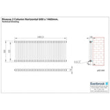 Eastbrook Column Radiator Eastbrook Rivassa Traditional 2 Column Radiator in Matt Anthracite