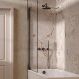 UK Bathroom Store Concealed Shower Set Slate / Wall Arm / 200mm Crosswater Module Shower Set 6 - 3 Outlet with Overhead Shower, Handset and Overflow Bath Filler