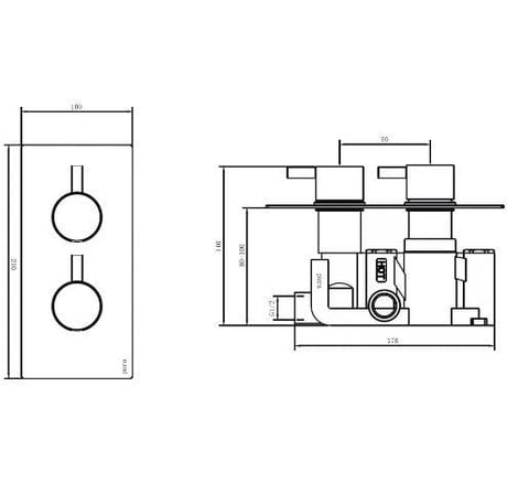 Imex Concealed Shower Set Imex Arco Single Outlet Concealed Shower Valve with Fixed Shower Head and Arm in Chrome