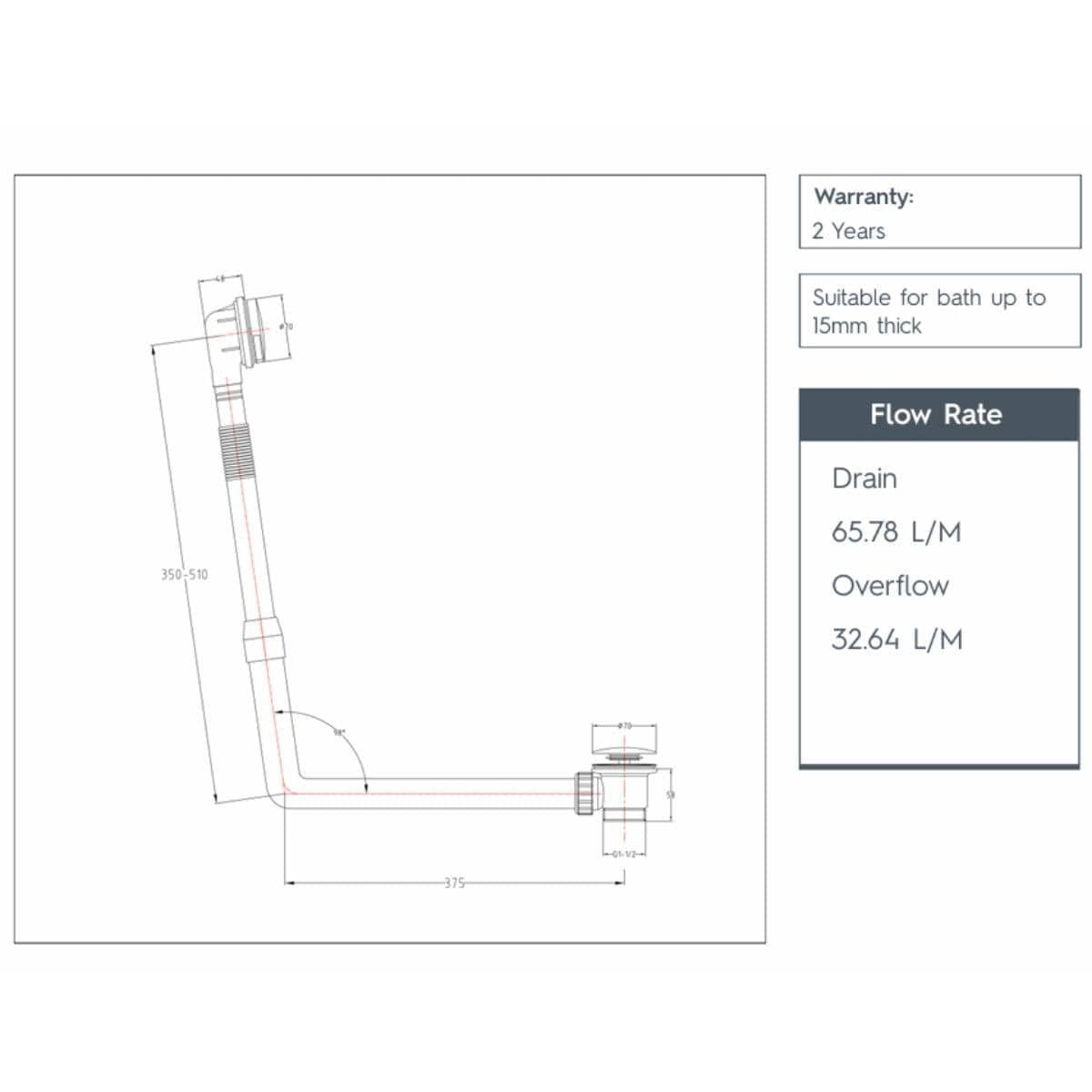 JTP Bath Waste JTP VOS Click Clack Bath Waste