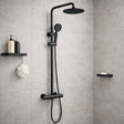 Aquarius Bathrooms Exposed Shower Set Black Aquarius RainLux Cool Touch Adjustable Round Exposed Shower Valve and Kit