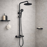 Aquarius Bathrooms Exposed Shower Set Black Aquarius RainLux Cool Touch Adjustable Round Exposed Shower Valve and Kit