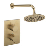 UK Bathroom Store Concealed Shower Set Brushed Brass / Wall Arm / 200mm Crosswater Crossbox Shower Set 1 - 1 Outlet with Fixed Overhead Shower