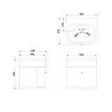 Burlington Wall Mounted Vanity Unit Burlington Chalfont 550mm Wall Mounted Single Drawer Vanity Unit with Basin