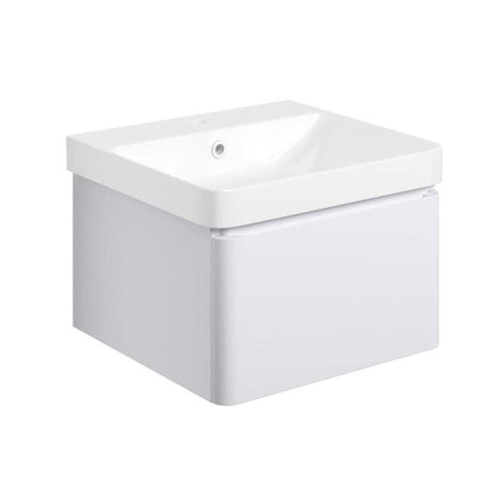 Aquarius Bathrooms Wall Mounted Vanity Unit Matt White / 500mm Aquarius Sophie Wall Hung One Drawer Vanity Unit with 1 Tap Hole Basin