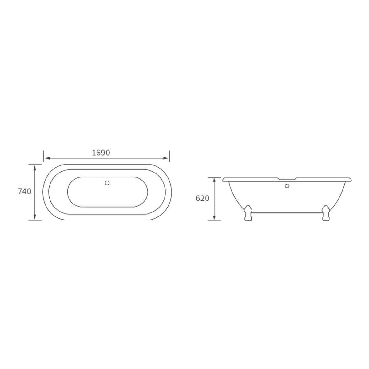 Aquarius Bathrooms Roll Top and Slipper Freestanding Bath Aquarius Timeless Freestanding Double Ended Bath With Chrome Feet