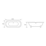 Aquarius Bathrooms Roll Top and Slipper Freestanding Bath Aquarius Timeless Freestanding Double Ended Bath With Chrome Feet