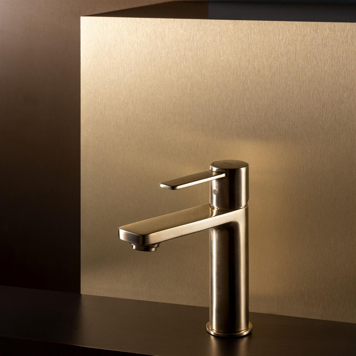 Roca Mono Basin Tap Brushed Brass Roca Targa Cold Start Mono Basin Mixer Tap