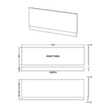 Aquarius Bathrooms Bath Panel Aquarius Halite Waterproof Front Bath Panel in White Gloss