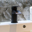 Aqaurius Mono Basin Tap Matt Black Aquarius Arc Mini Mono Basin Mixer Tap with Waste