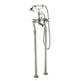 JTP Freestanding Bath Filler Nickel JTP Grosvenor Cross Freestanding Bath Shower Mixer with Kit