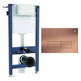 Crosswater Wall Hung WC Frame MPRO Steel Plate in Brushed Bronze Crosswater 0.98m Dual Flush WC Support Frame Set with Flush Plate