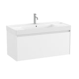 Roca Wall Mounted Vanity Unit Matt White Roca Ona 1000mm Wall Mounted One Drawer Vanity Unit with Basin