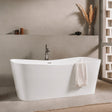 Roca Modern Freestanding Bath Roca Maui Square Freestanding Stonex® Oval Bath with Click-Clack Waste