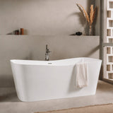 Roca Modern Freestanding Bath Roca Maui Square Freestanding Stonex® Oval Bath with Click-Clack Waste
