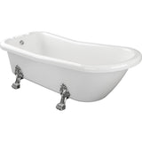 Aquarius Bathrooms Roll Top and Slipper Freestanding Bath Aquarius Timeless Luxury Freestanding Slipper Bath - 1530 x 670mm with Chrome Lions Paw Feet